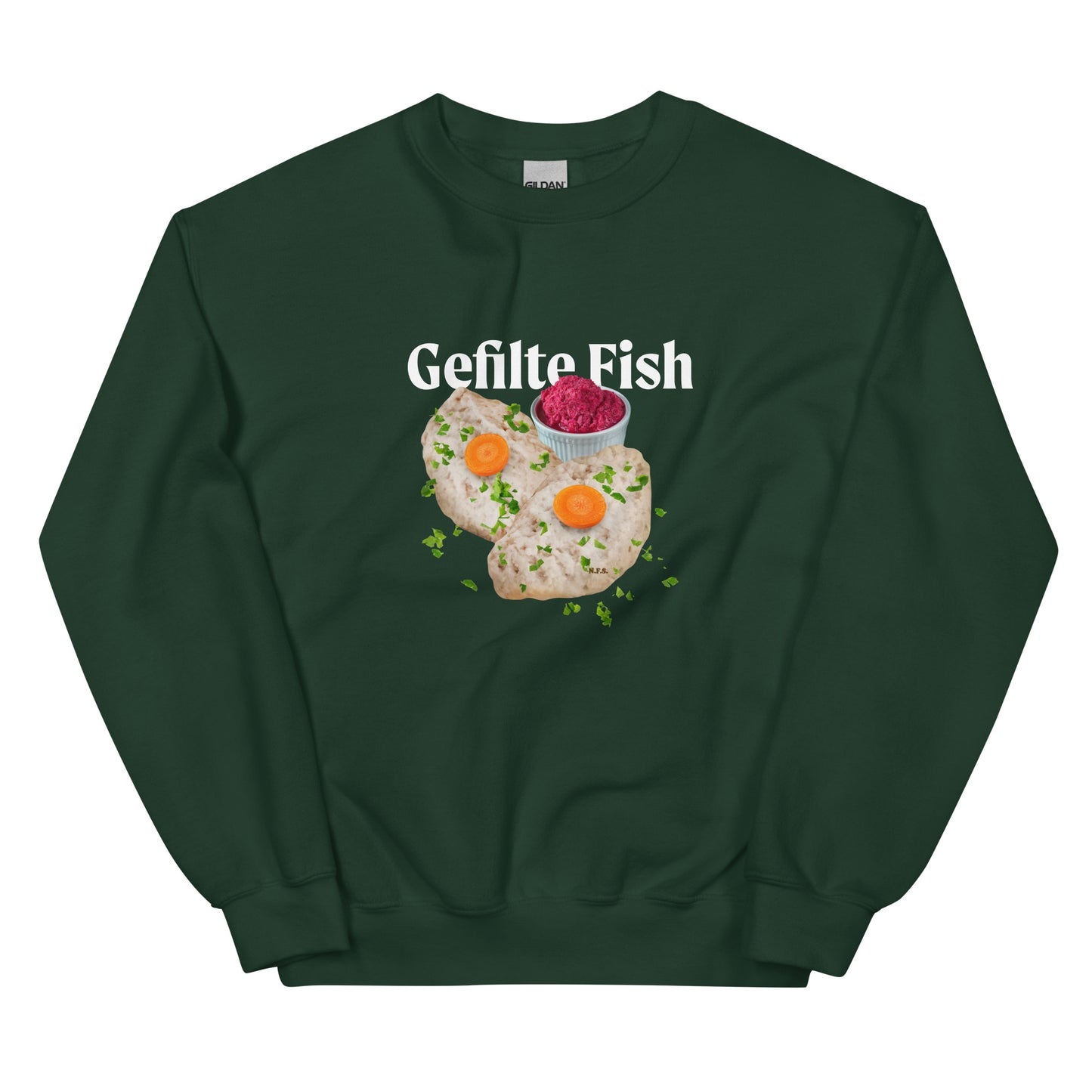 Green Gefilte Fish Design Sweatshirt