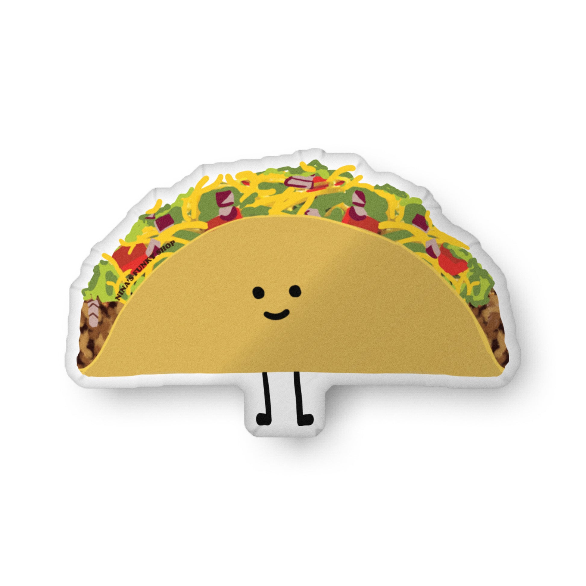 Happy Taco Shaped Pillow