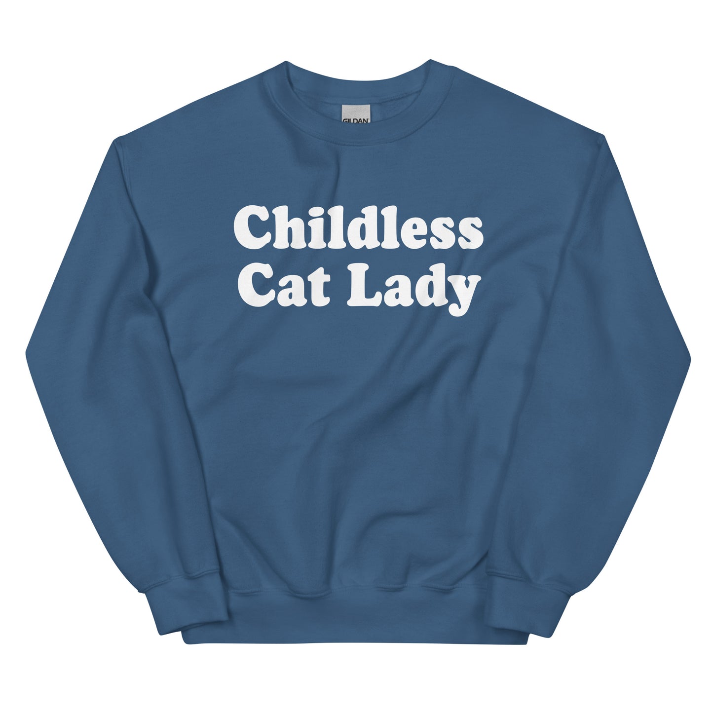 Indigo Blue Childless Cat Lady Crewneck Sweatshirt