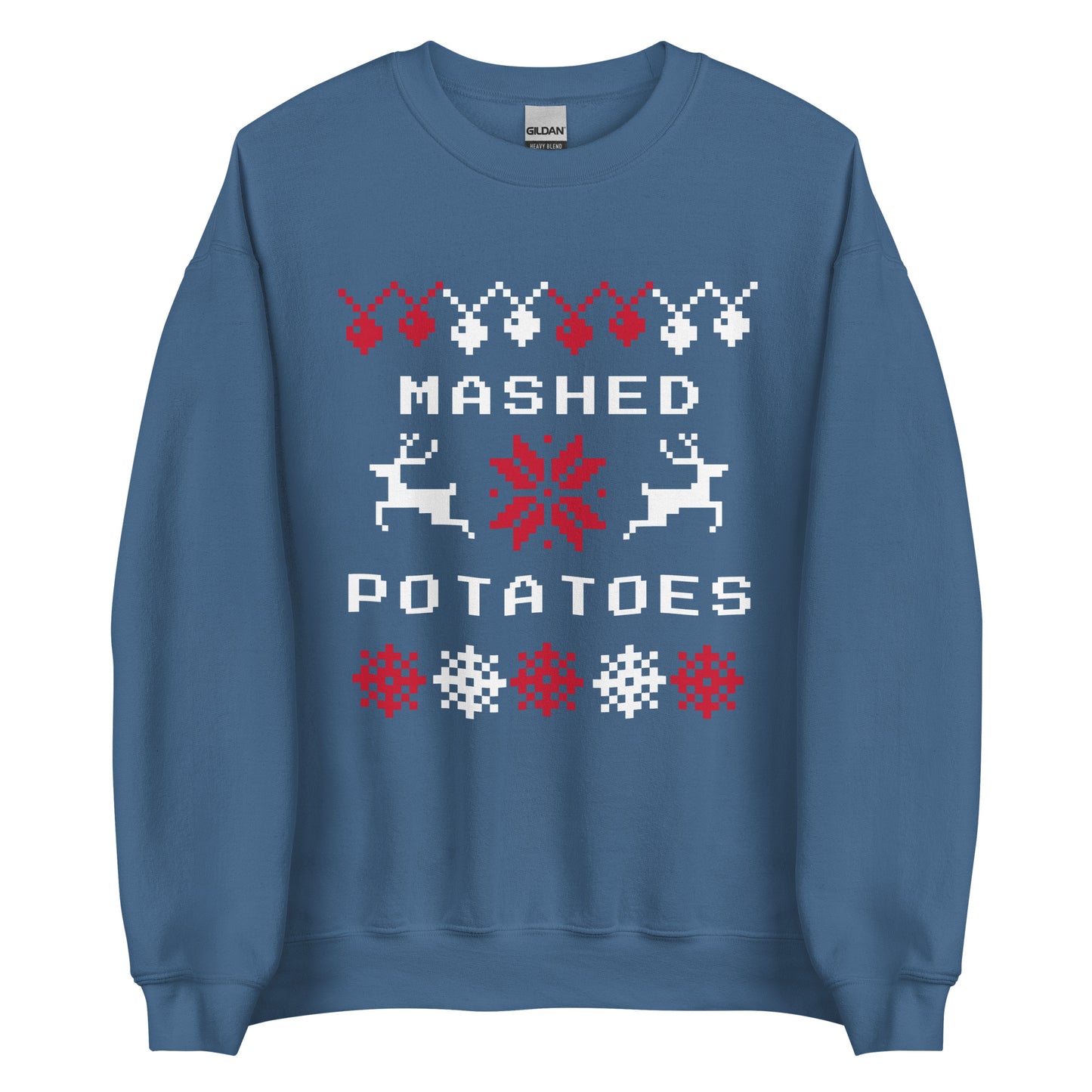 Indigo Blue Mashed Potatoes Holiday Sweatshirt