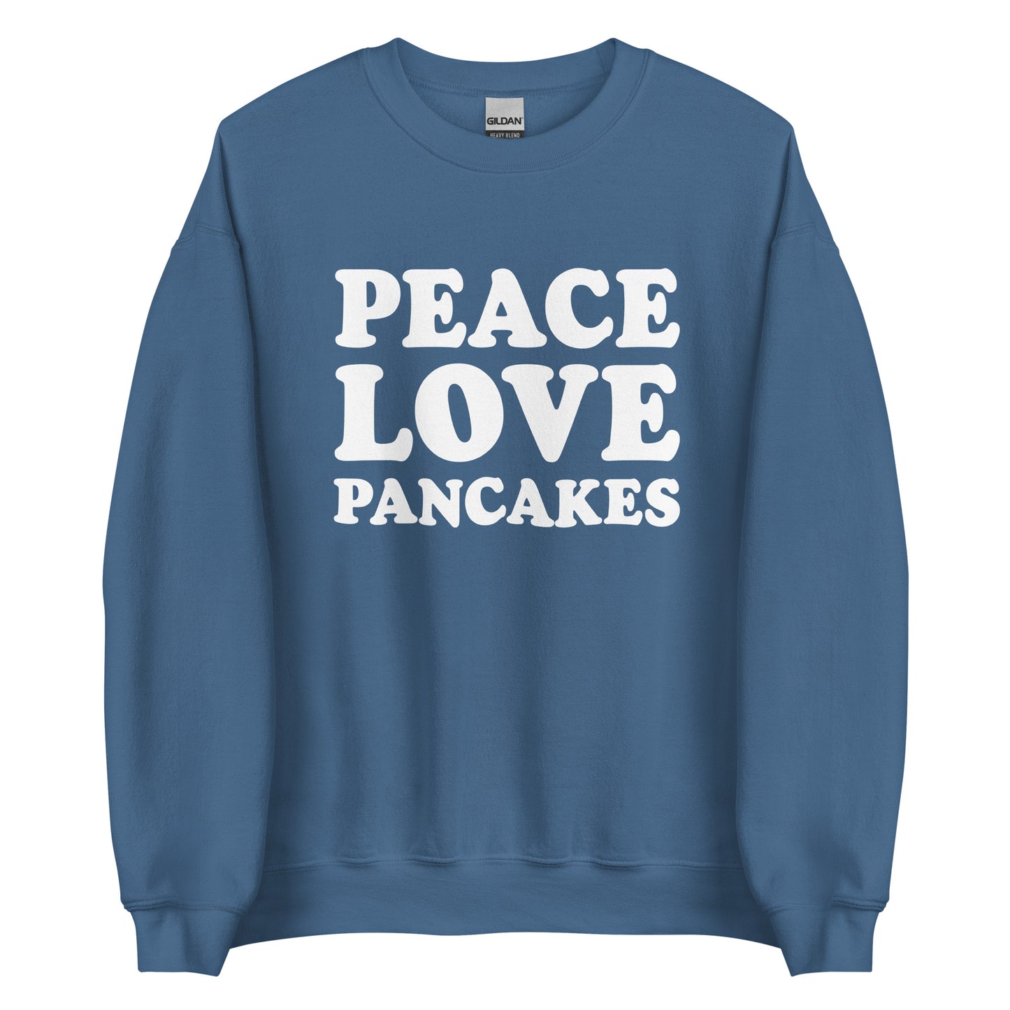 Indigo Blue Peace Love Pancakes Sweatshirt