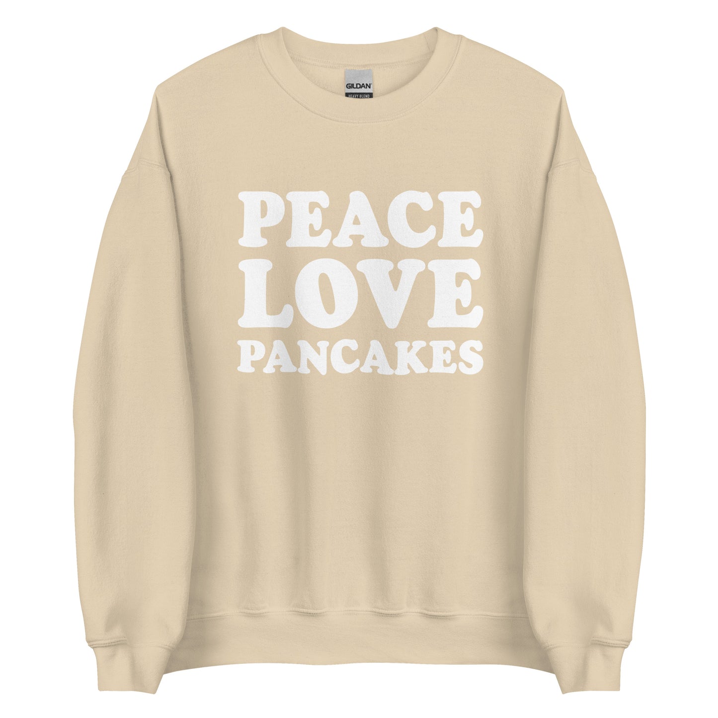 Light Beige Peace Love Pancakes Sweatshirt