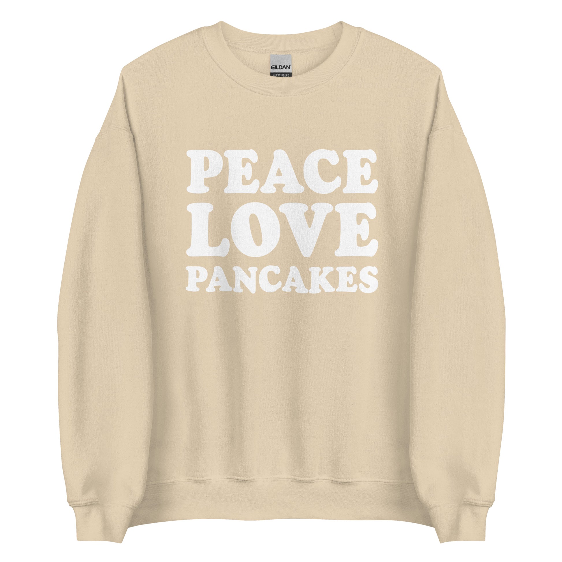 Light Beige Peace Love Pancakes Sweatshirt