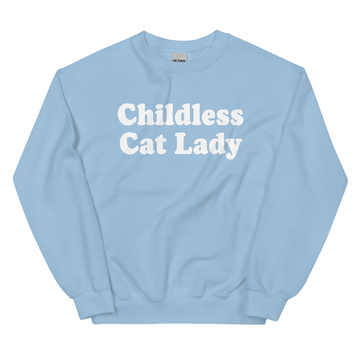 Light Blue Childless Cat Lady Crewneck Sweatshirt