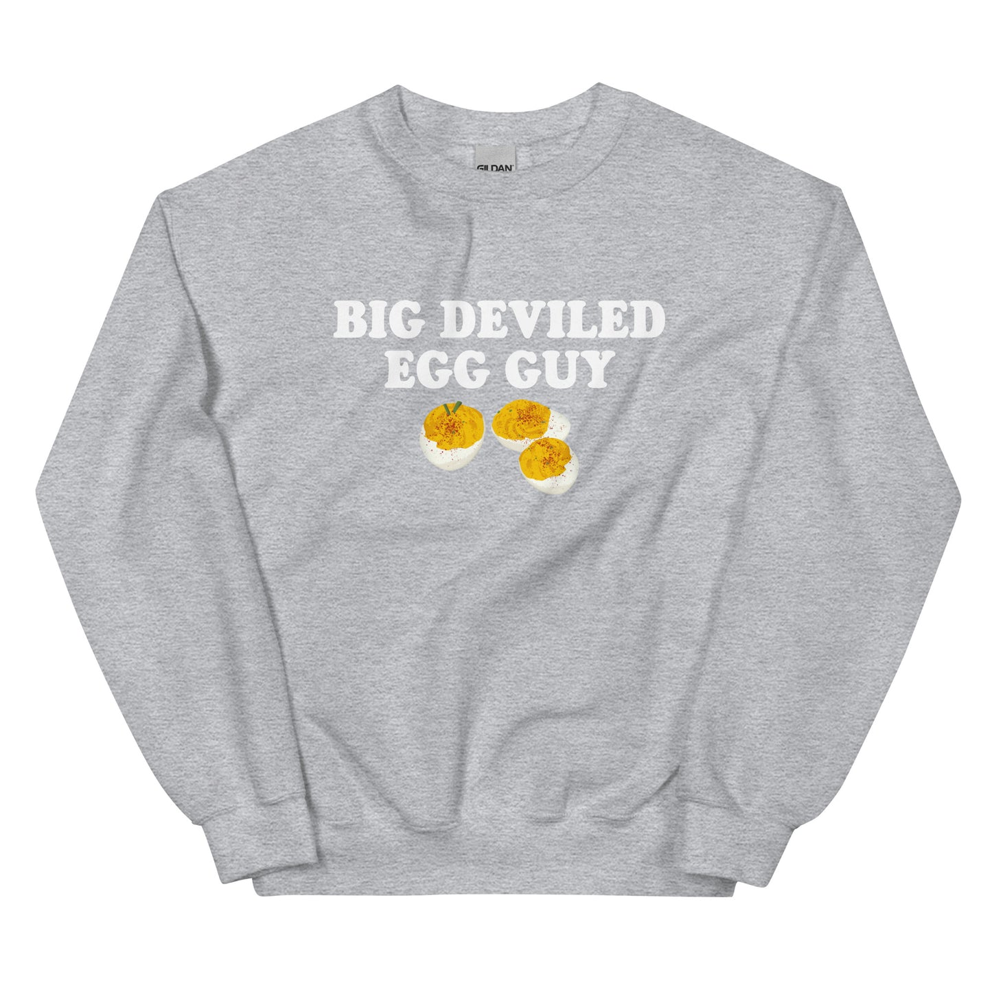 Light Gray Big Deviled Egg Guy Sweatshirt