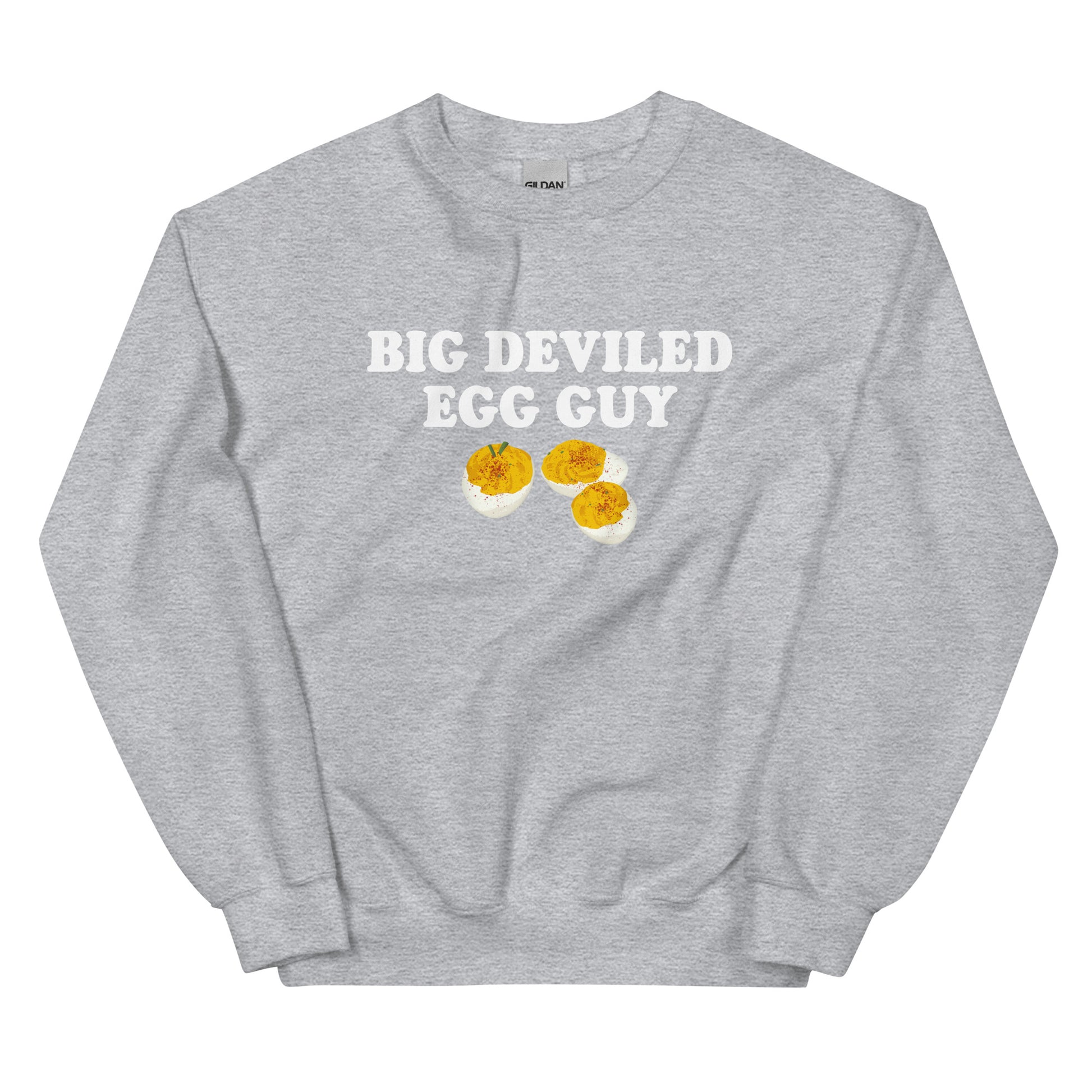 Light Gray Big Deviled Egg Guy Sweatshirt