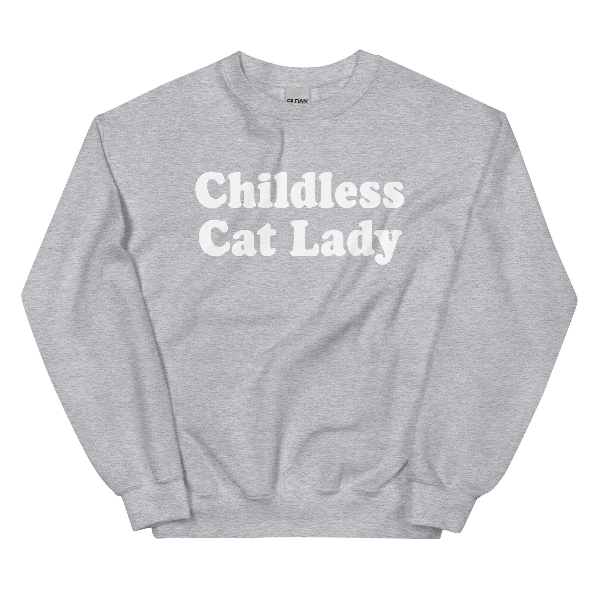 Light Gray Childless Cat Lady Crewneck Sweatshirt