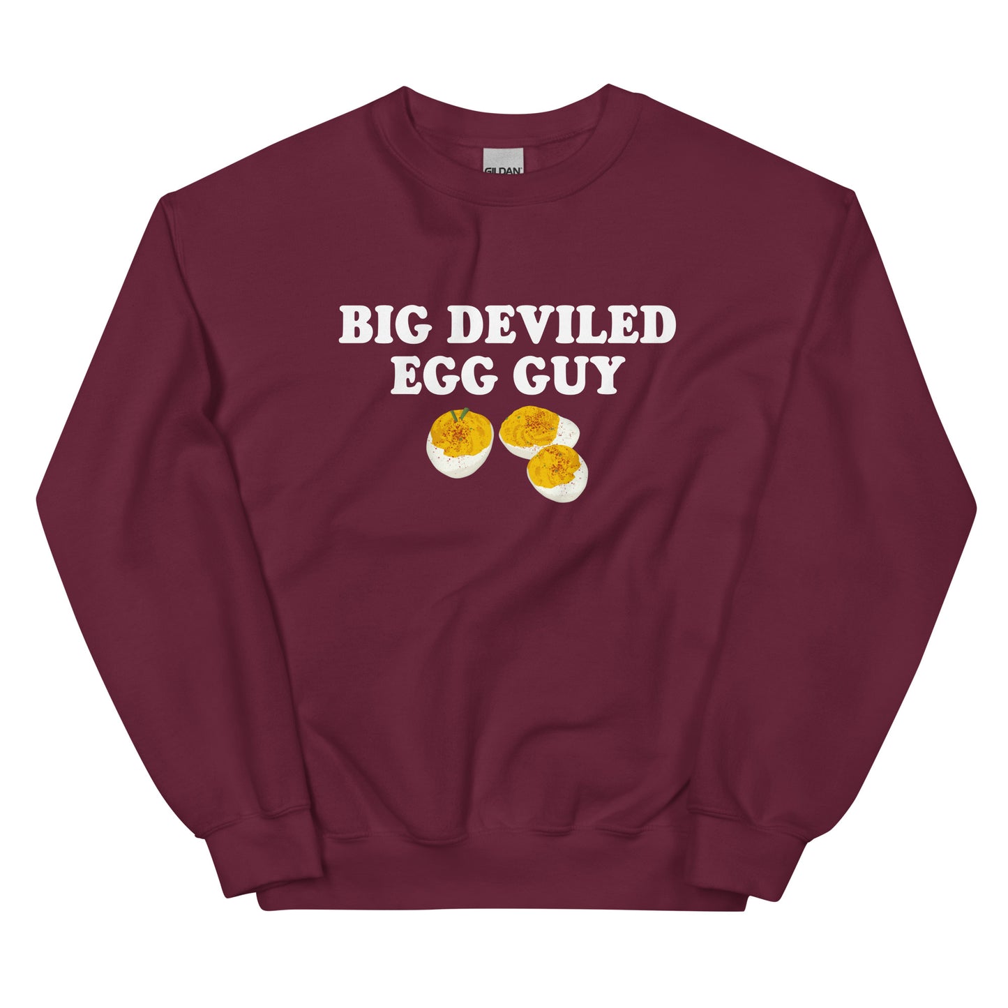 Maroon Big Deviled Egg Guy Sweatshirt