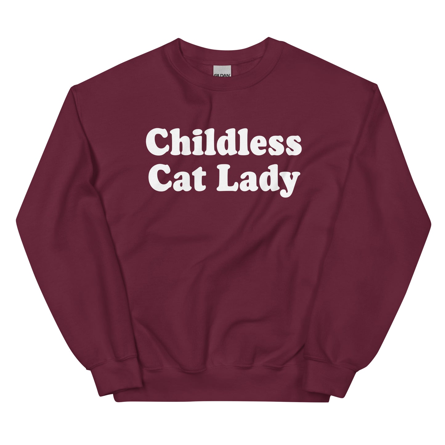 Maroon Childless Cat Lady Crewneck Sweatshirt