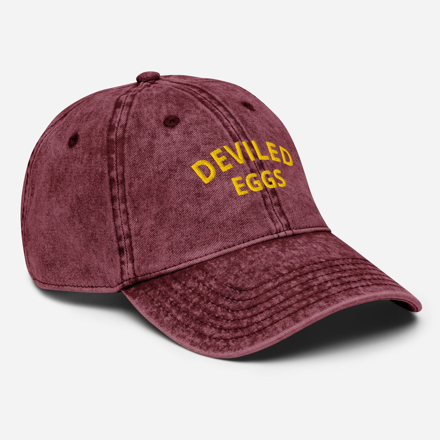 Maroon Deviled Eggs Vintage Dad Hat