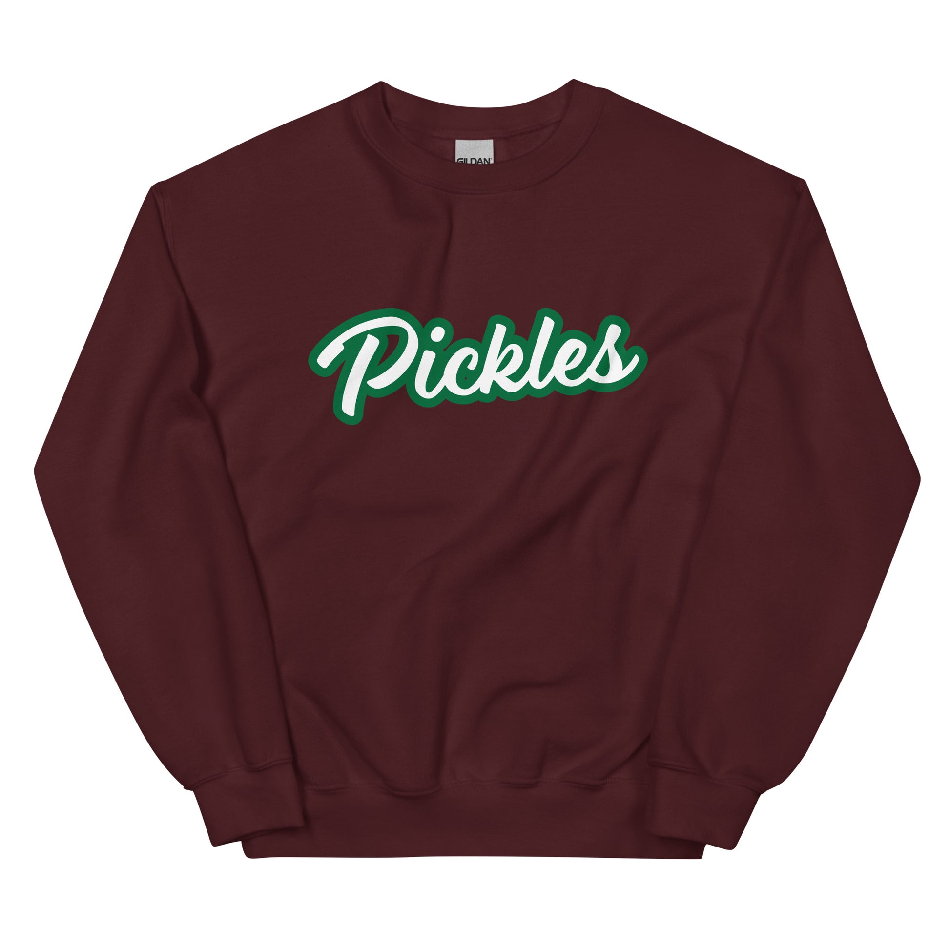 Maroon Pickles Sweatshirt - Do you love pickles? Looking for a gift for a pickle lover? Our Pickle Crewneck Sweatshirt is cozy, soft, and made just for you! Eat your favorite pickles in this funny sweatshirt. 