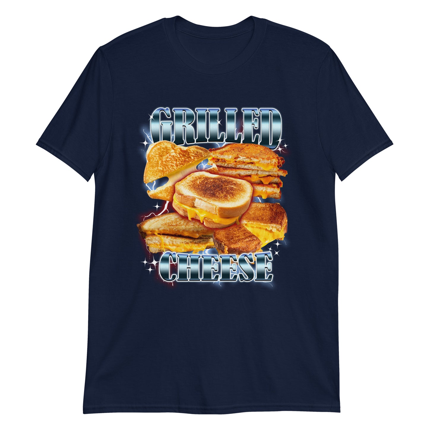 Navy 90s Bootleg Grilled Cheese T-Shirt