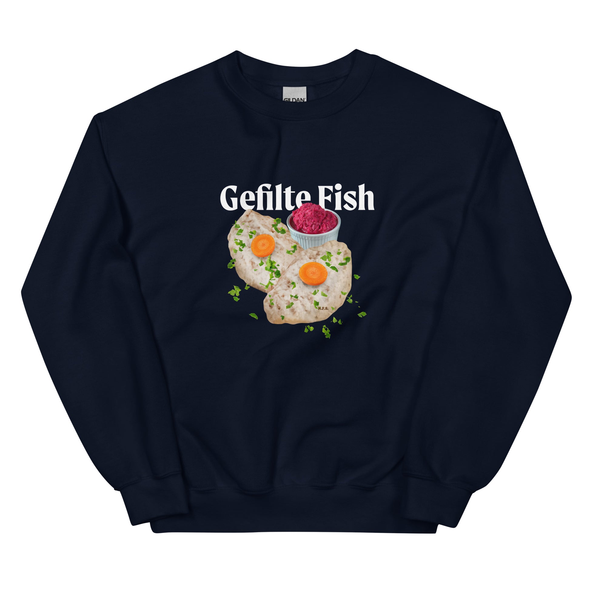 Navy Gefilte Fish Design Sweatshirt