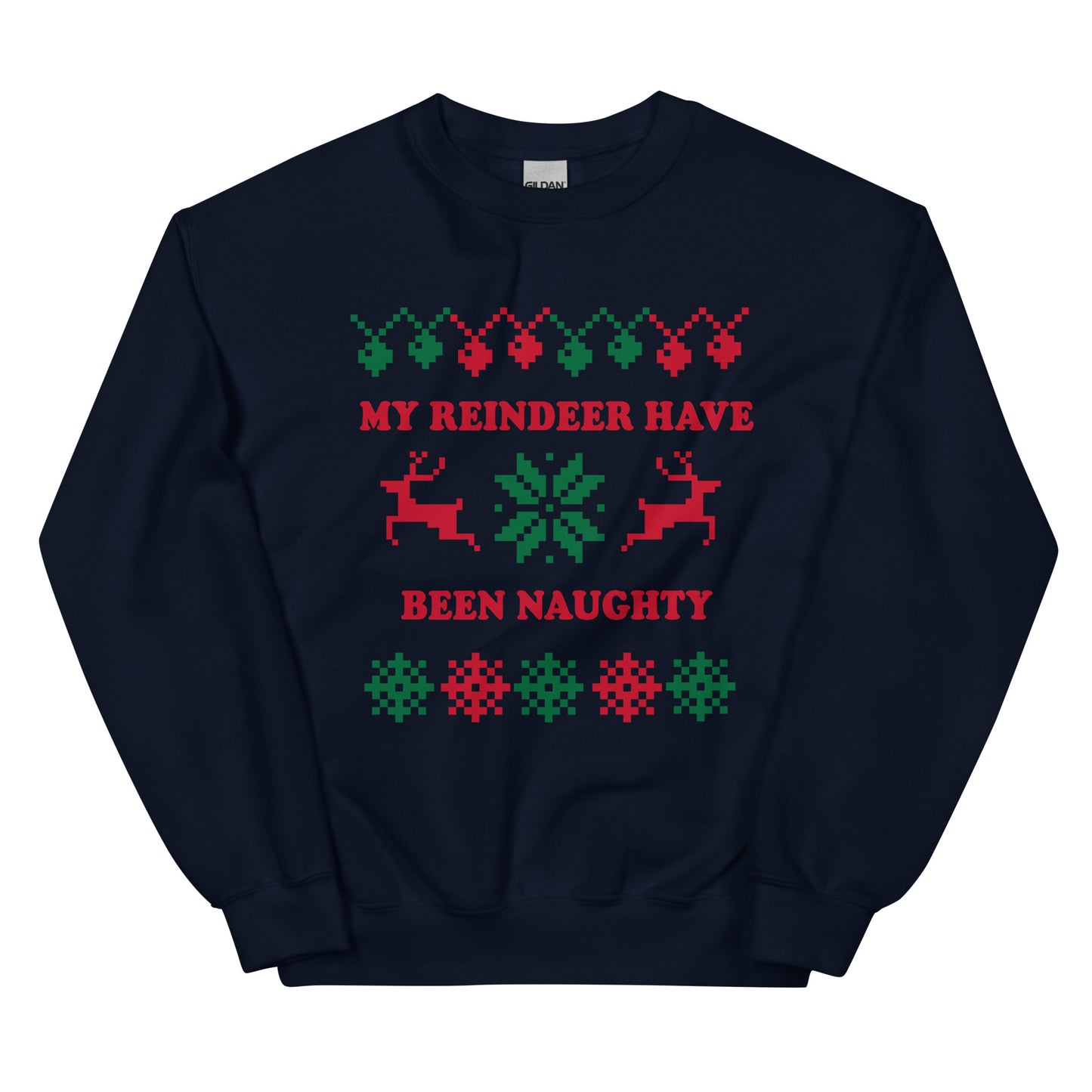 Navy My Reindeer Have Been Naughty Christmas Sweatshirt