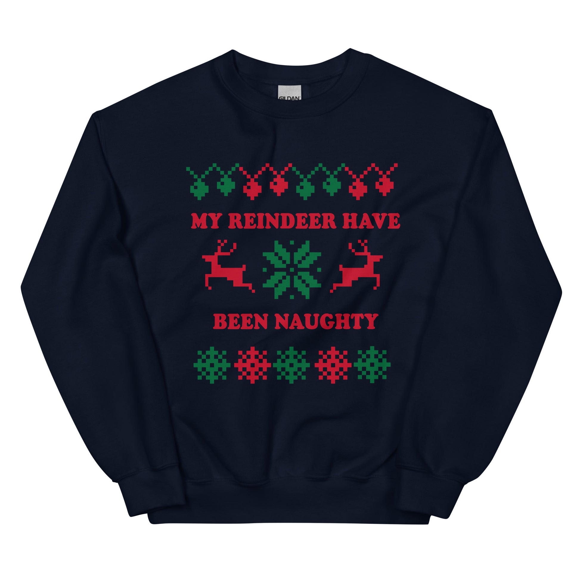 Navy My Reindeer Have Been Naughty Christmas Sweatshirt