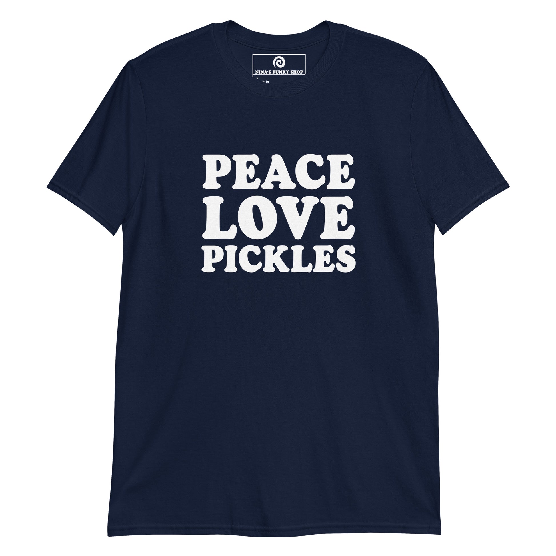 Navy Peace Love Pickles T-Shirt