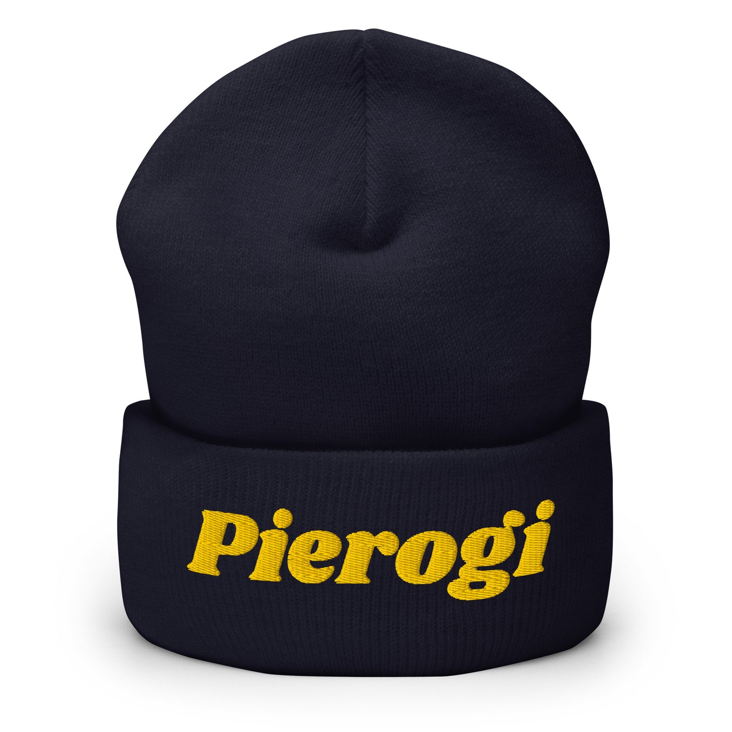 Navy Pierogi Cuffed Beanie