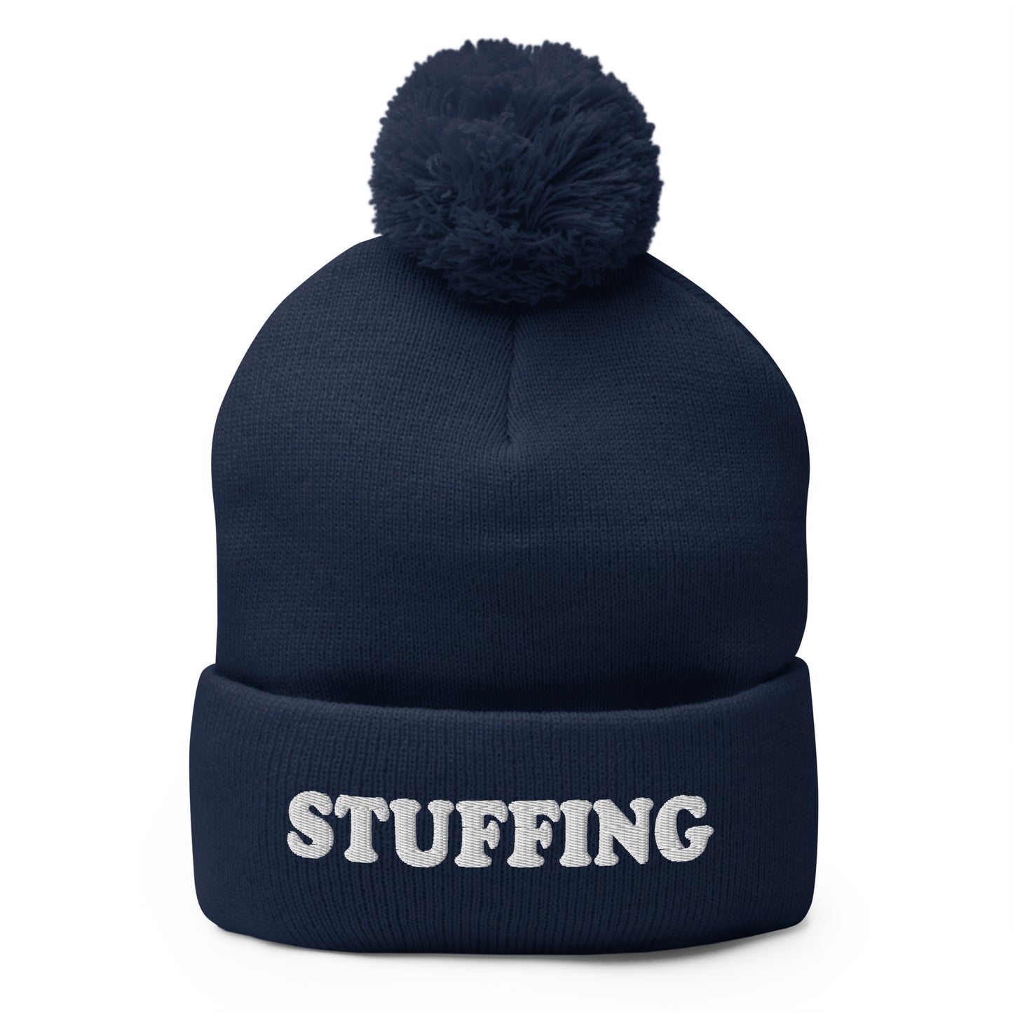 Navy Stuffing Beanie