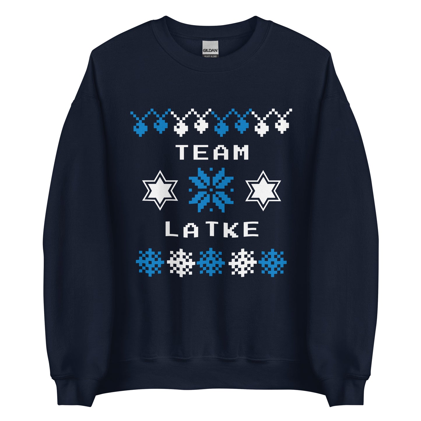 Navy Team Latke Hanukkah Sweatshirt