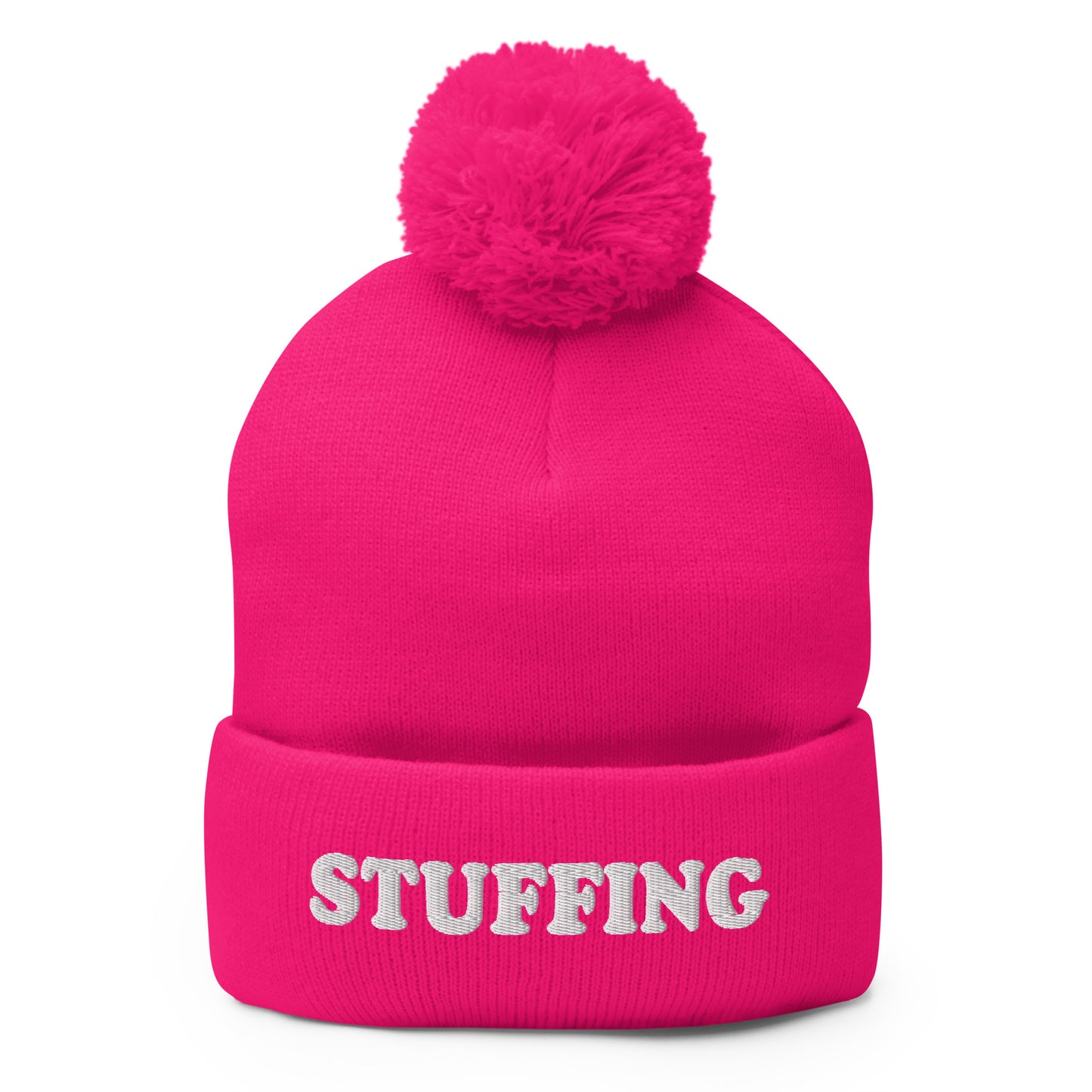 Neon Pink Stuffing Beanie