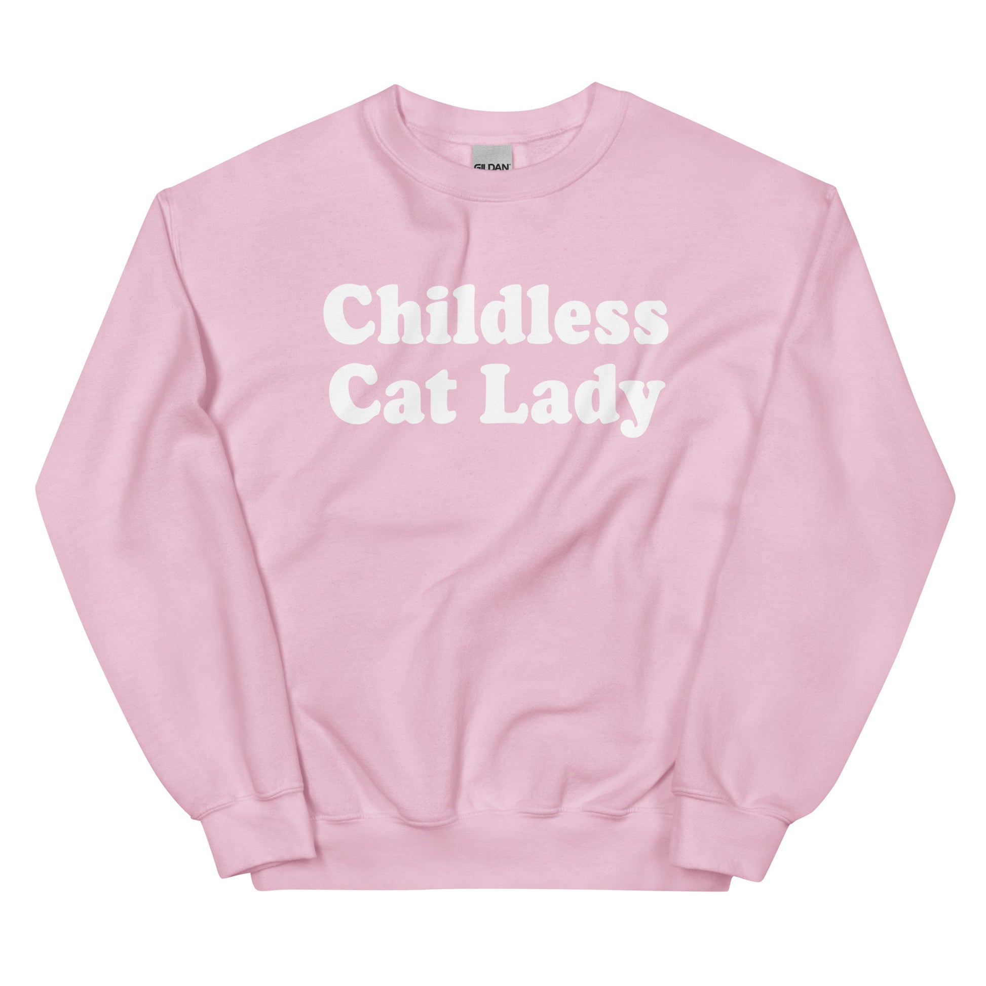 Pink Childless Cat Lady Crewneck Sweatshirt