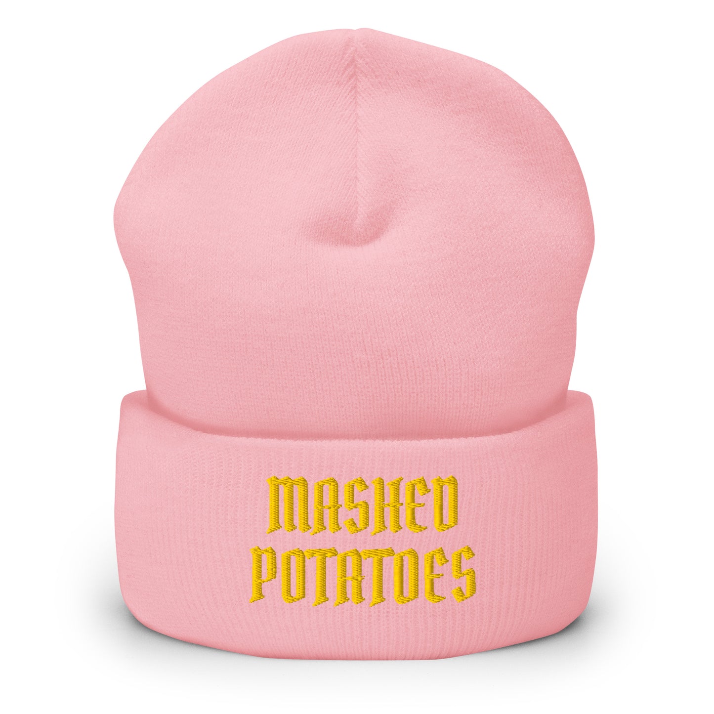 Pink Old Fashion Mashed Potatoes Cuffed Beanie