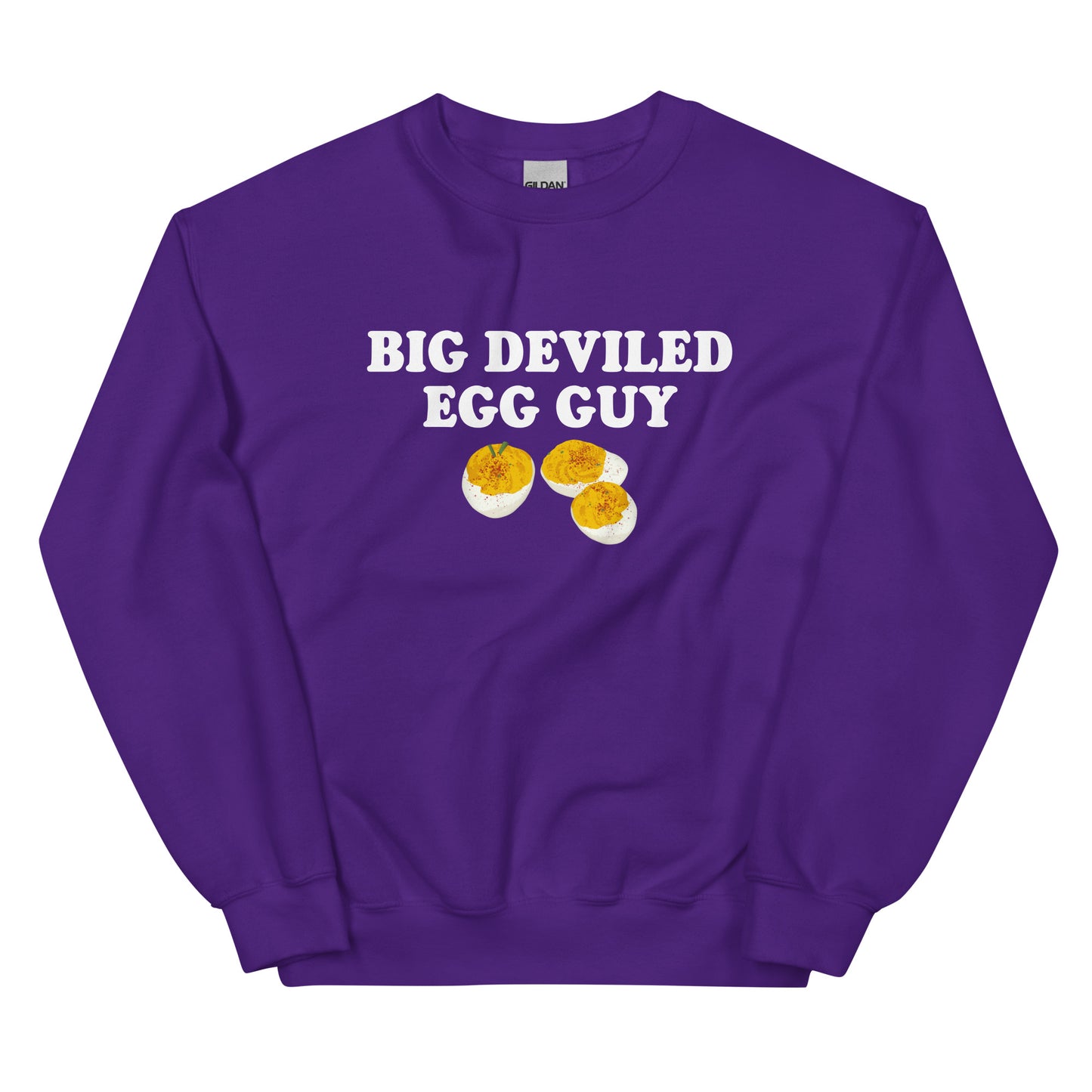 Purple Big Deviled Egg Guy Sweatshirt