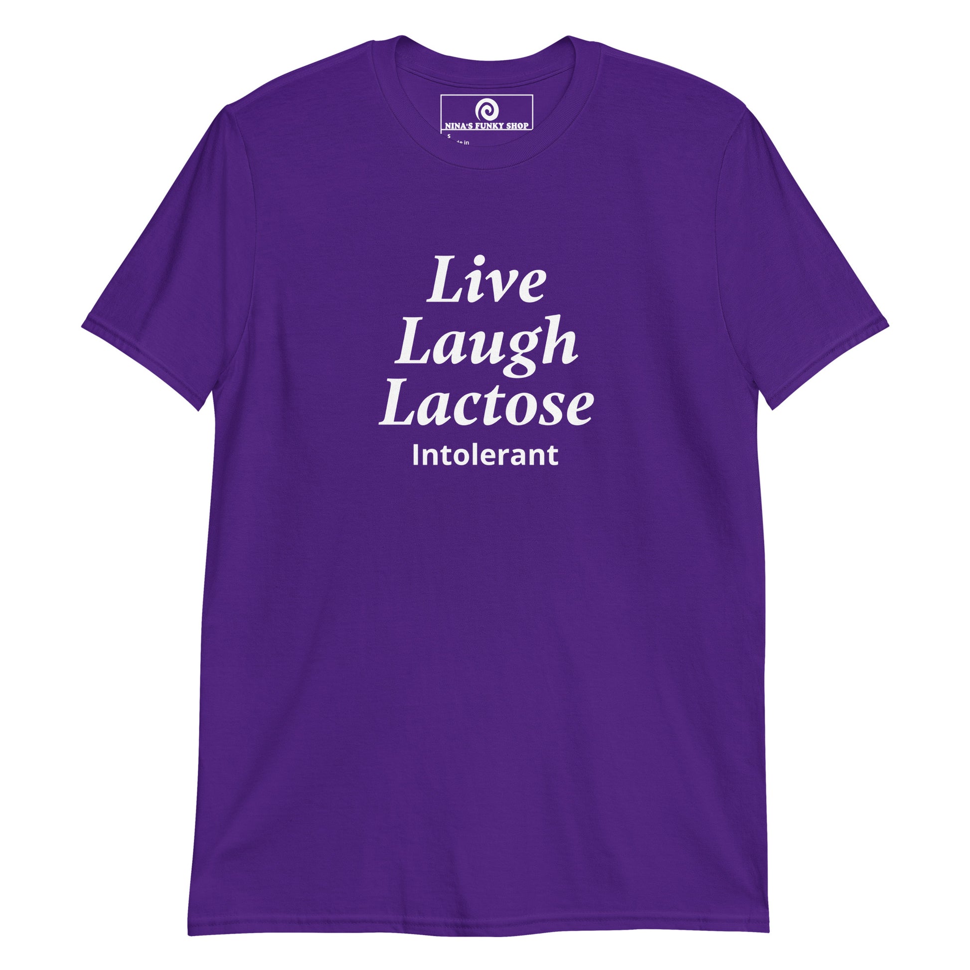 Purple Live Laugh Lactose Intolerant T-Shirt