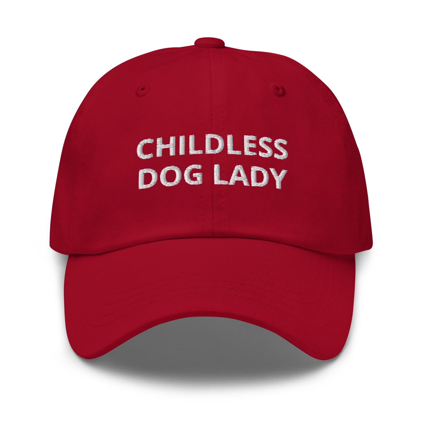 Red Childless Dog Lady Dad Hat