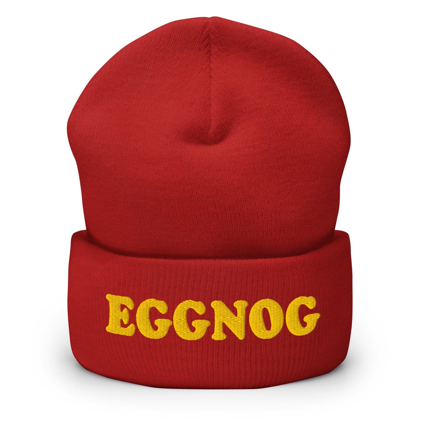 Red Eggnog Cuffed Beanie