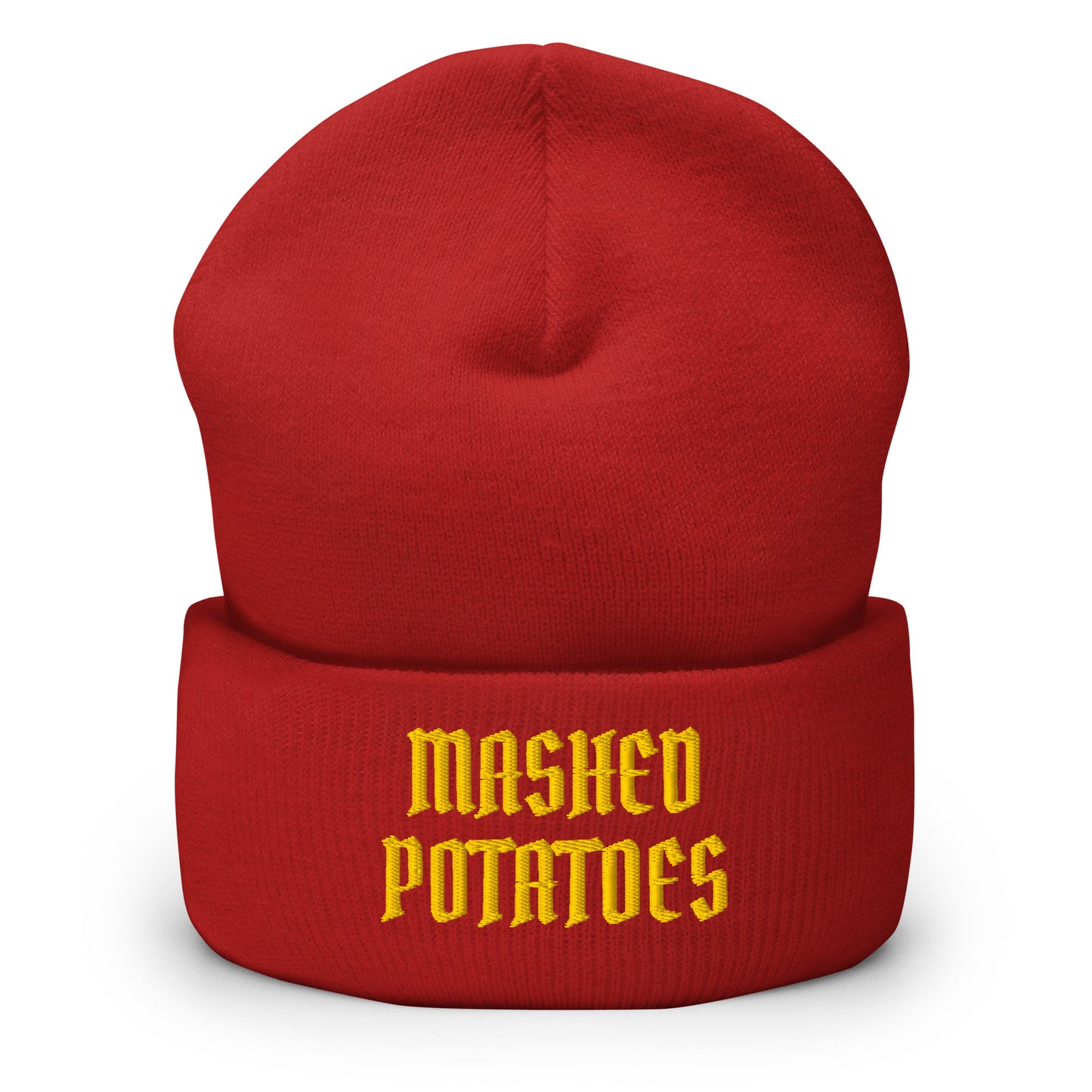 Red Old Fashion Mashed Potatoes Cuffed Beanie