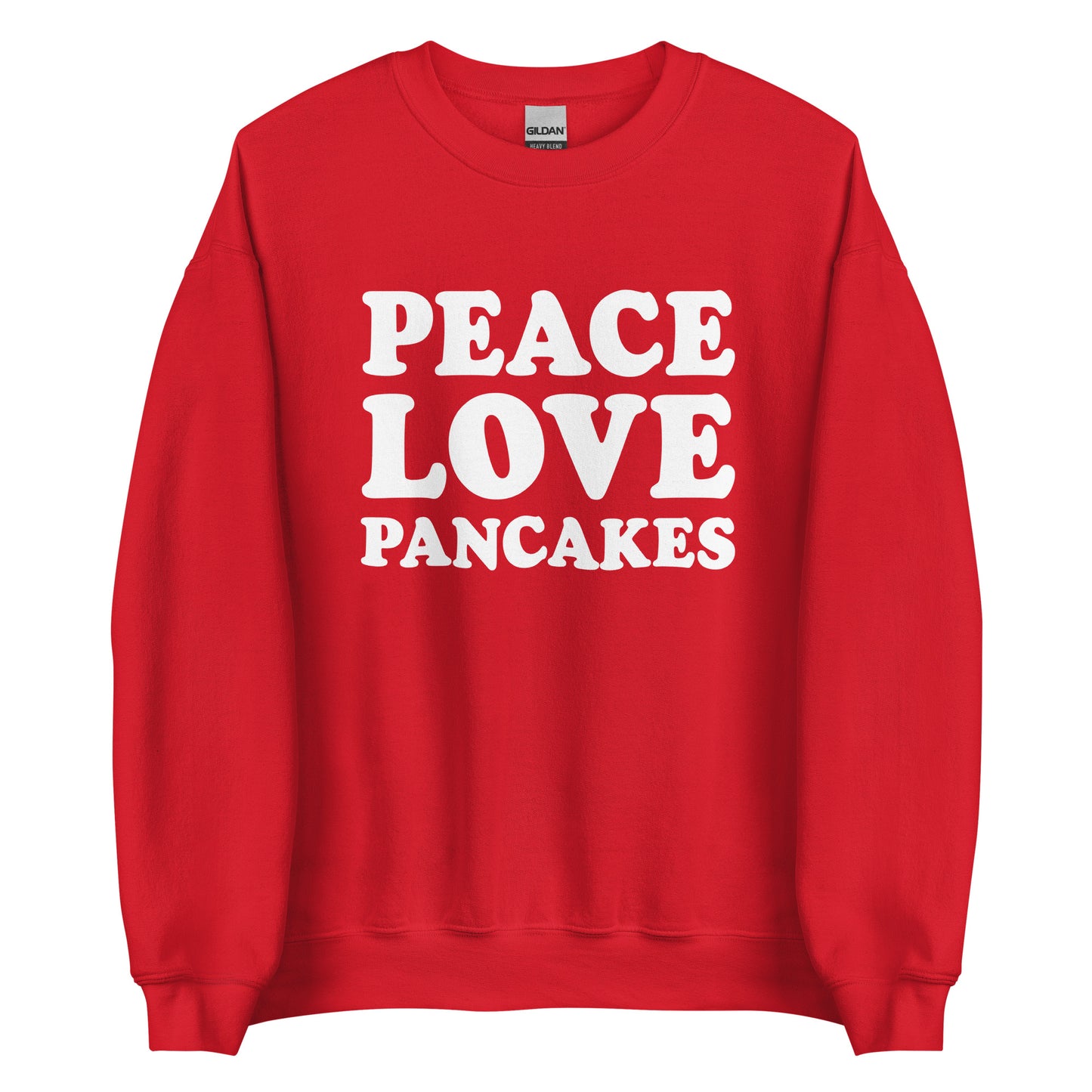 Red Peace Love Pancakes Sweatshirt