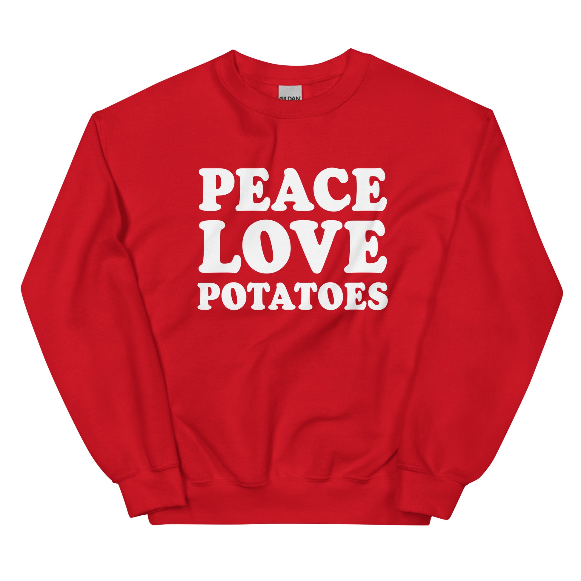 Red Peace Love Potatoes Sweatshirt