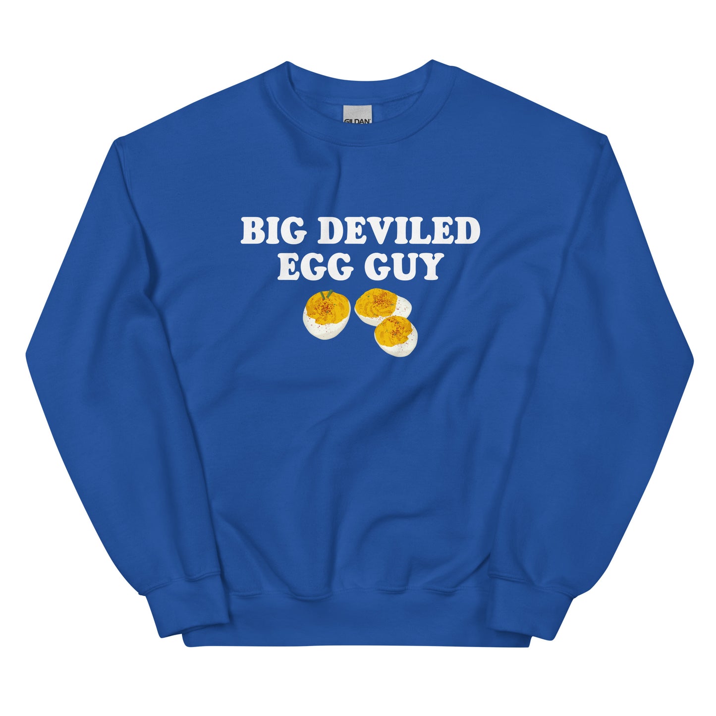 Royal Blue Big Deviled Egg Guy Sweatshirt