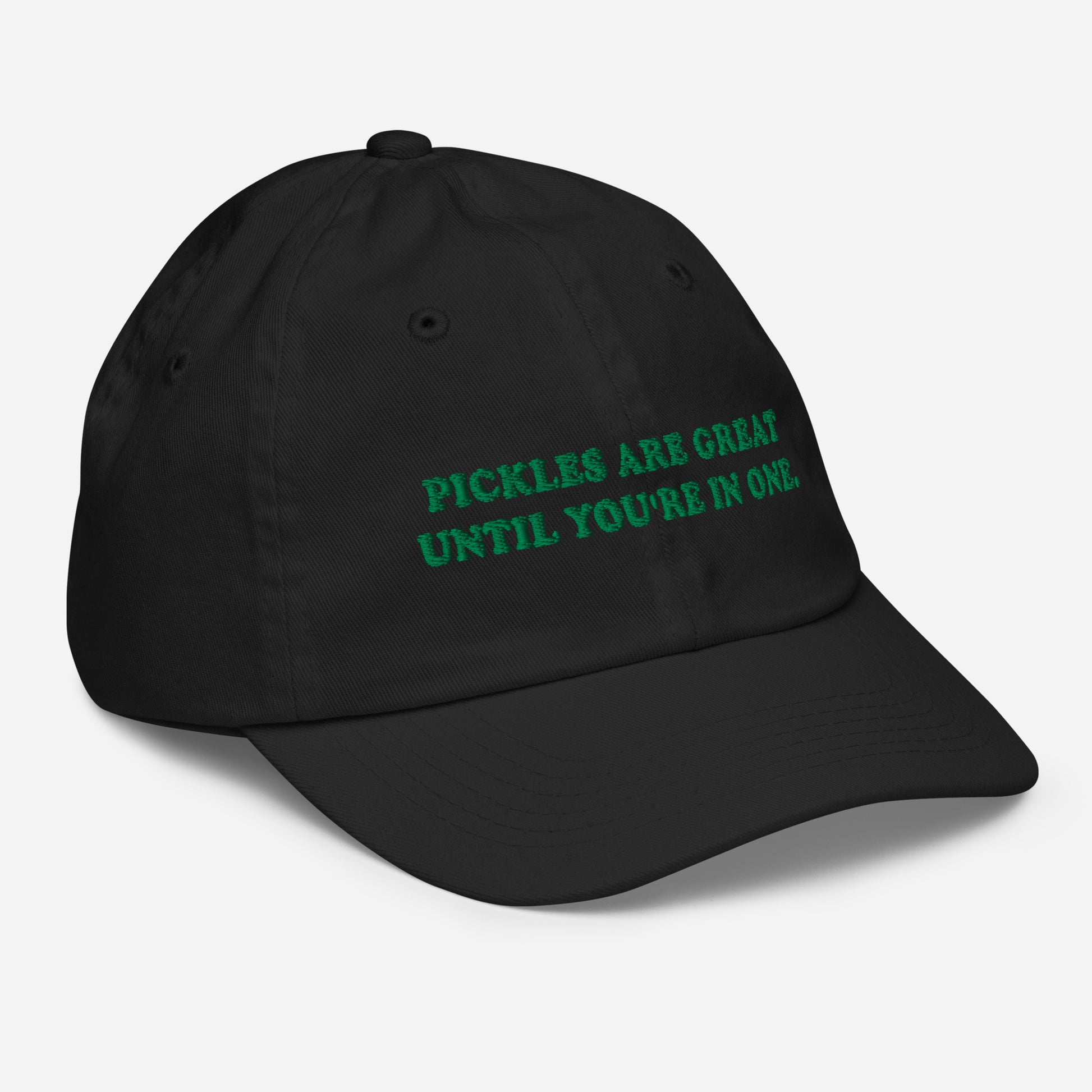 Side Black Pickles Are Great Until You're In Once Kids Baseball Hat