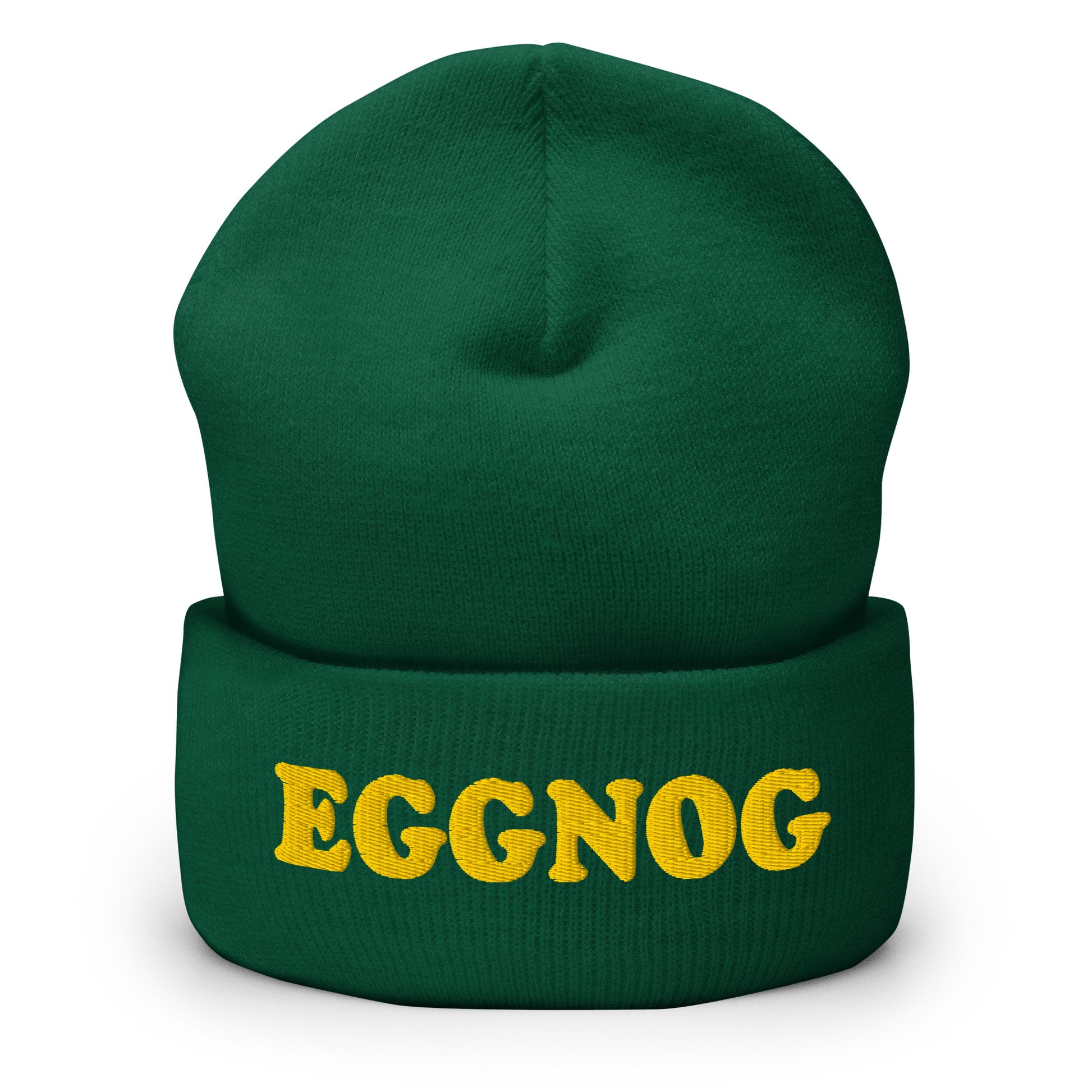 Spruce Green Eggnog Cuffed Beanie