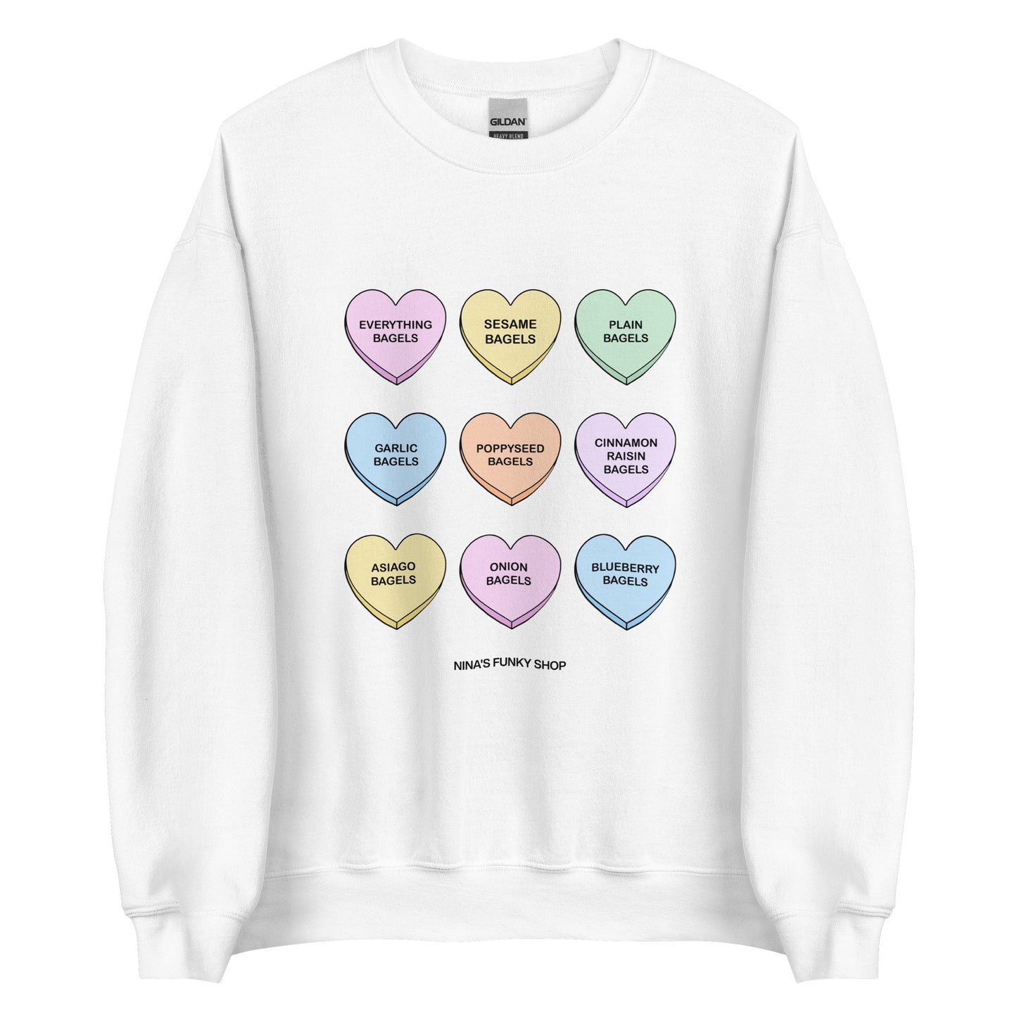 White Bagels Valentine Hearts Sweatshirt