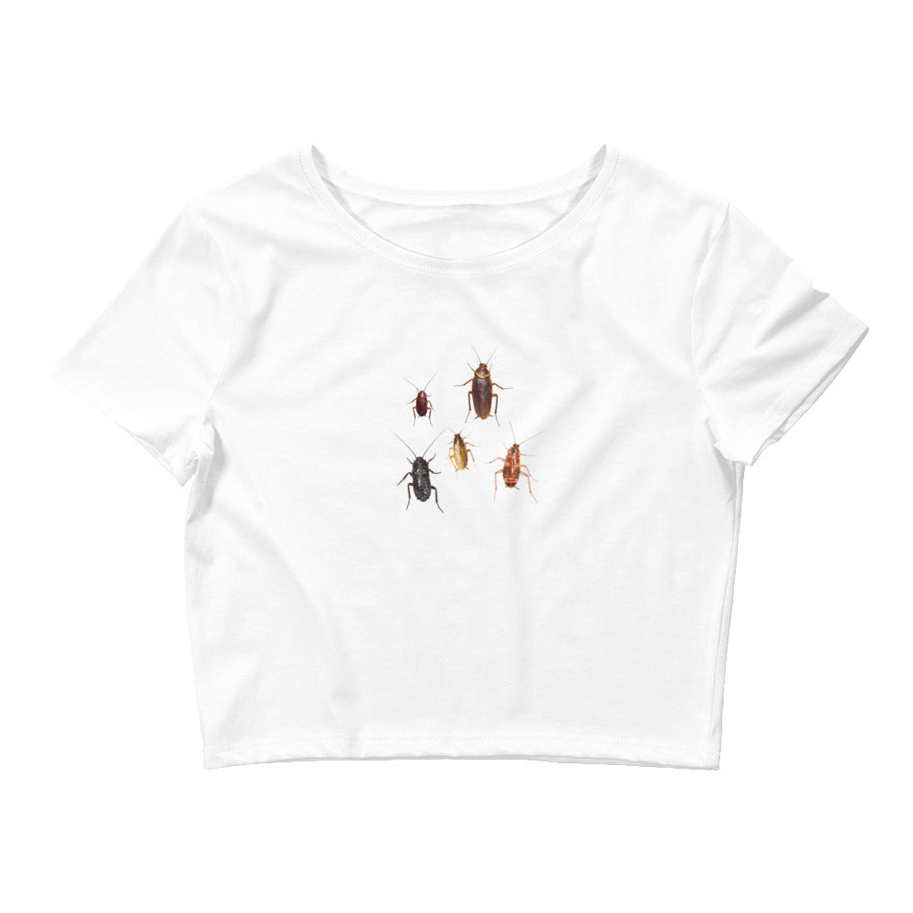 White Cockroaches Crop Top