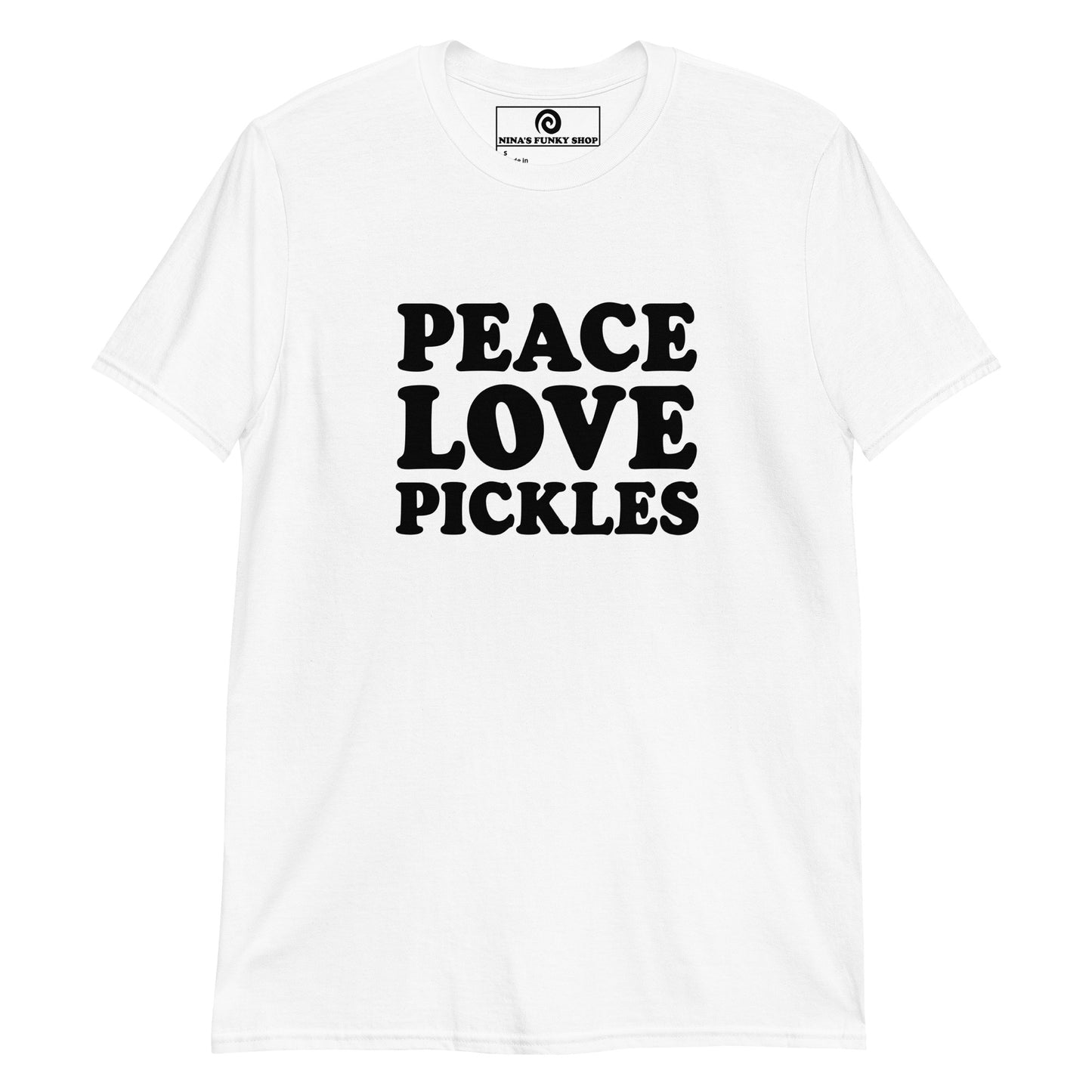 White Peace Love Pickles T-Shirt