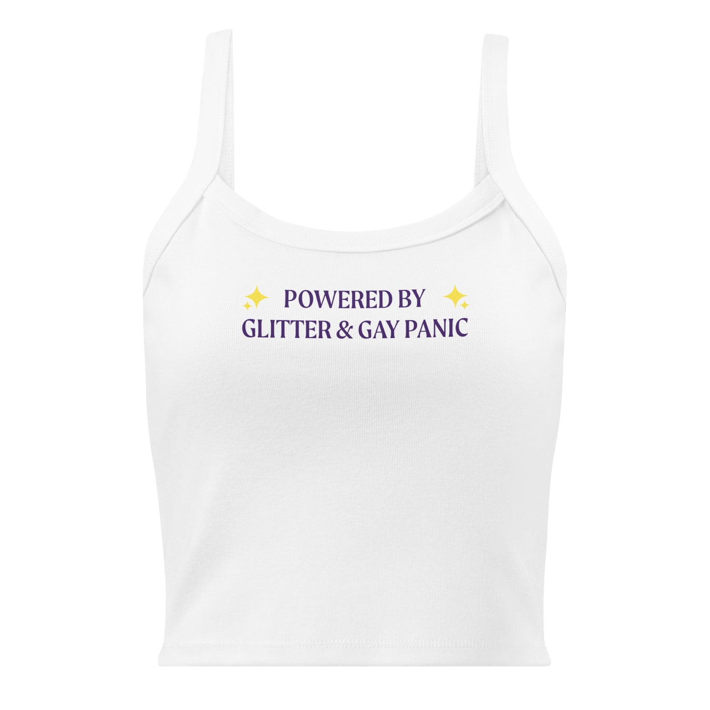 White Powered By Glitter & Gay Panic Tank Top