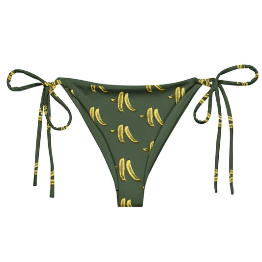 Green Pickles Bikini - Did someone say pickles? This summer, sit back and relax by the water in our Recycled String Bikini Bottom with a pickles design. It's made of soft, stretchy recycled polyester with UPF 50+. Our unique pickles bikini is just what every pickle enthusiast needs!