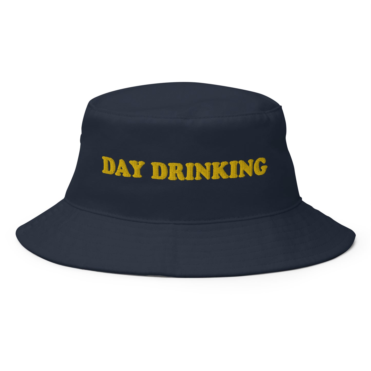 Navy Day Drinking Hat - Looking for a funny bucket hat? A day drinking hat for summer? This Day Drinking Bucket Hat is just what you need! It's comfortable and comes in a variety of colors with a "day drinking", expertly embroidered across the front. The perfect bucket hat for day parties and everyday streetwear.