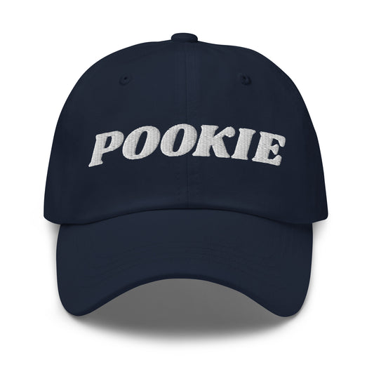 Navy Pookie Hat - Our Pookie Dad Hat s comfortable, adjustable and comes in a variety of colors, expertly embroidered just for you. It's a classic dad hat that's perfect for everyday streetwear. 

