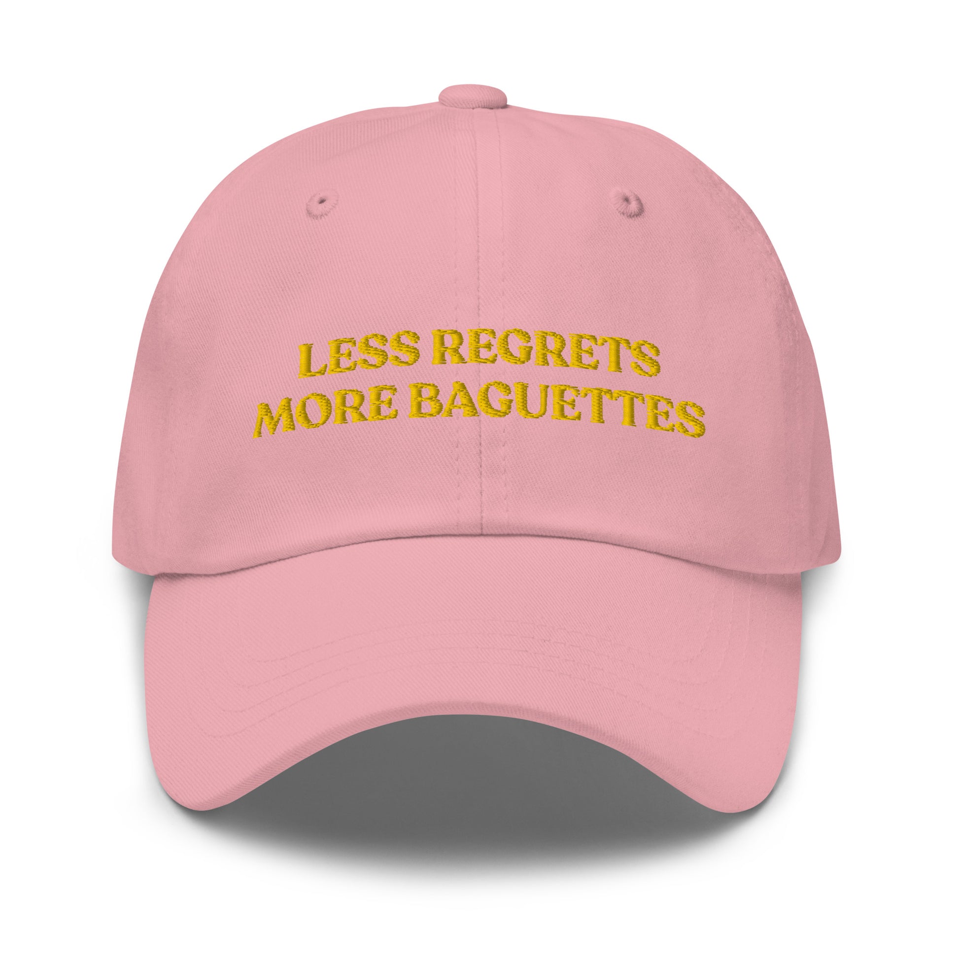 Pink hat with funny saying - Love baguettes? Our funny dad hat might be just what you need. It's a comfortable hat with a funny saying, expertly embroidered on the front. It's sure to have people asking "Where'd you get that hat?" Stand out and make a statement in this baguette lover accessory.