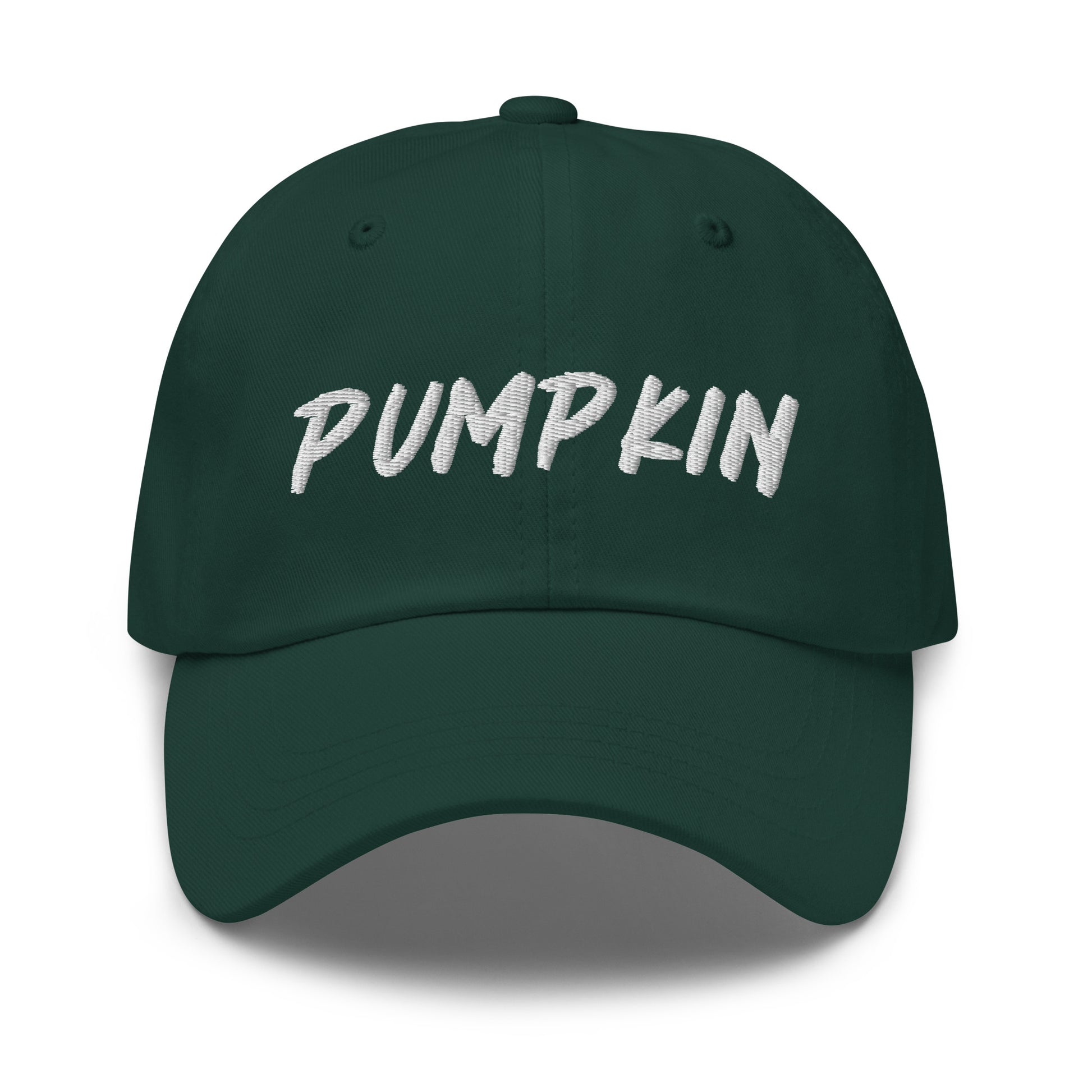 Green pumpkin dad hat from Nina's Funky Shop by ninanush - This pumpkin dad hat is not just for dads! It's a unisex dad hat, embroidered with the word "pumpkin" on the front. A classic dad hat for spooky season enthusiasts and pumpkin lovers of all kinds. Add a little personality to your everyday style with our unique pumpkin hat, designed by Nina and made just for you.