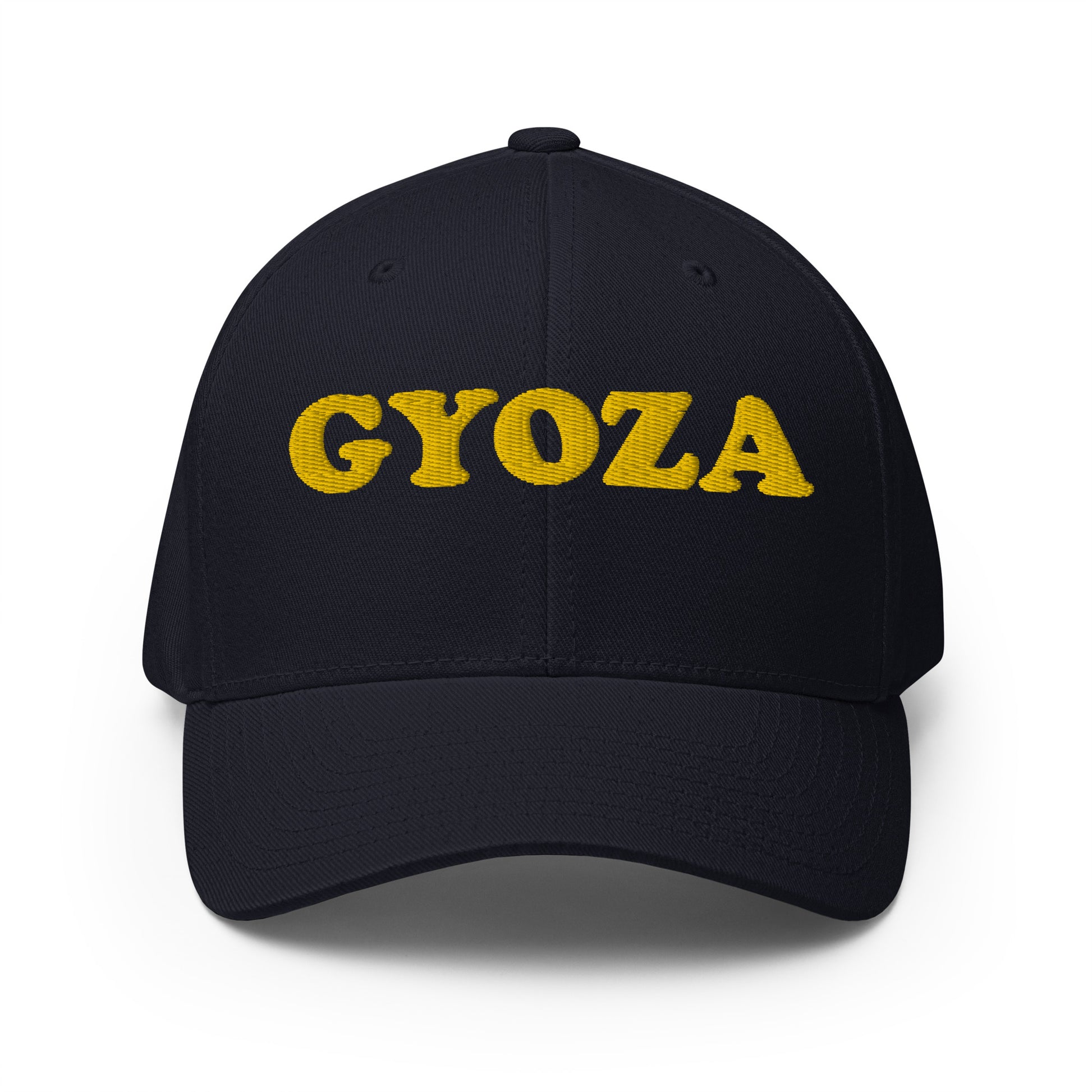 Navy gyoza lover hat - This gyoza hat is available in two sizes, many colors and has an elastic stretch band. It's comfortable, unique and a perfect funny food hat for gyoza enthusiasts and foodies of all kinds! This gyoza lover hat has a classic baseball cap style with a curved visor and is made just for you. Eat gyoza in style and wear it as everyday streetwear or give it to your favorite gyoza aficionado. 