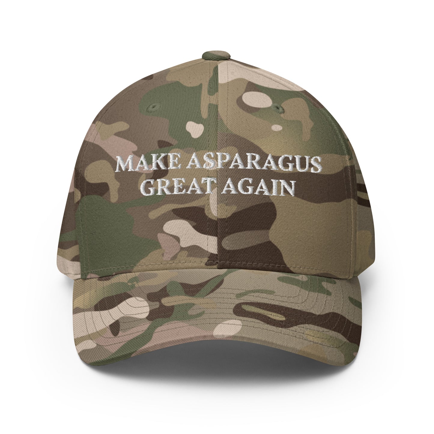 Camo sarcastic MAGA hat from Nina's Funky Shop by ninanush - Love asparagus? This Make Asparagus Great Again Hat is funny and sarcastic. Available in two sizes with an elastic stretch band, this hat is comfortable, comes in a variety of colors and is made just for you. It has an athletic shape with a curved visor and a sarcastic MAGA saying, expertly embroidered on the front.