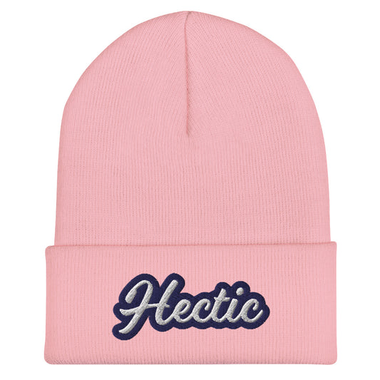 Pink Hectic Beanie from Nina's Funky Shop by ninanush - Stand out in our Hectic beanie. It's warm and cozy with the word "hectic", expertly embroidered on the front. This hectic hat comes in a variety of bold colors and makes the perfect accessory for everyday streetwear or gift for a hectic friend. It's a statement hat, designed by Nina and made just for you!