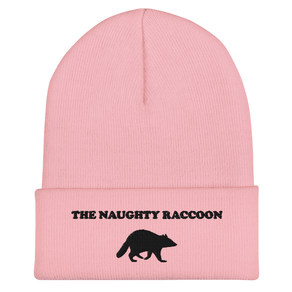 Pink beanie with a naughty raccoon embroidery from Nina's Funky Shop by ninanush - Love Raccoons? Our Naughty Raccoon Beanie is warm, cozy and the perfect funny hat for raccoon enthusiasts of all kinds. This unique foodie beanie is snug, formfitting, and comes in a variety of colors, each expertly embroidered with the "The Naughty Raccoon" and a raccoon silhouette. A unique accessory for raccoon lovers, designed by Nina and made just for you!