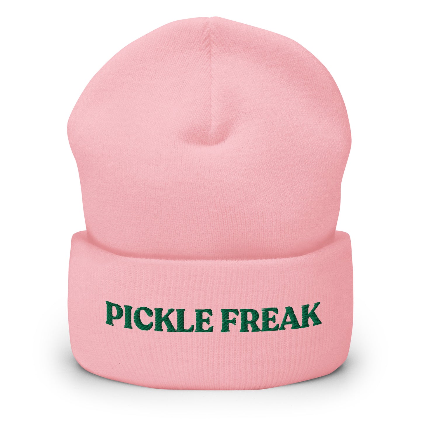 Pink Our Pickle Freak Beanie is warm, cozy and embroidered just for you! It's a funny beanie for pickle enthusiasts that comes in a variety of colors. A perfect warm hat for pickle lovers or a funny gift for a foodie.